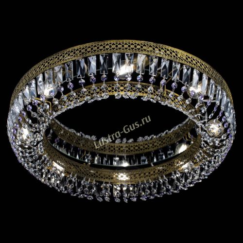 Люстра Венеция Кольцо №8 пластинка под бронзу Фиолетовая в Кирове Гусь Хрустальный