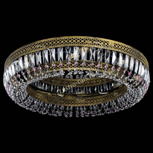 Люстра Венеция Кольцо №8 пластинка под бронзу Розовая в Кирове Гусь Хрустальный