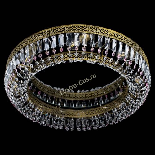 Люстра Венеция Кольцо №8 пластинка под бронзу Розовая в Кирове Гусь Хрустальный