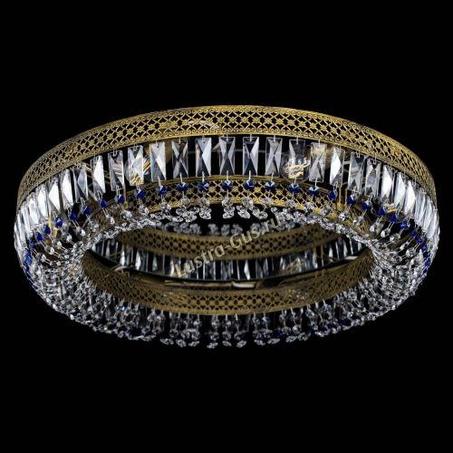Люстра Венеция Кольцо №8 пластинка под бронзу Синяя в Кирове Гусь Хрустальный