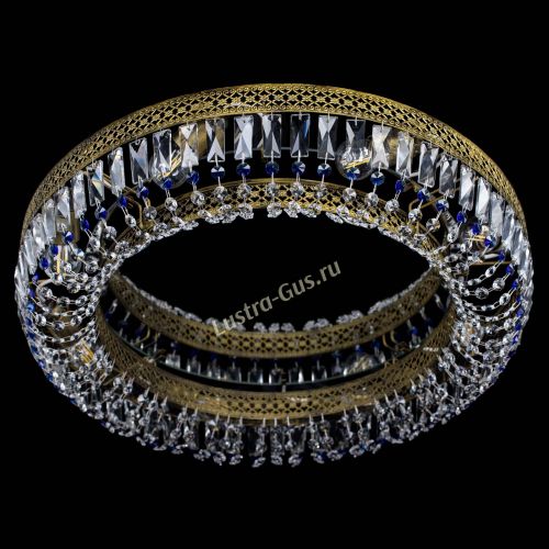 Люстра Венеция Кольцо №8 пластинка под бронзу Синяя в Кирове Гусь Хрустальный