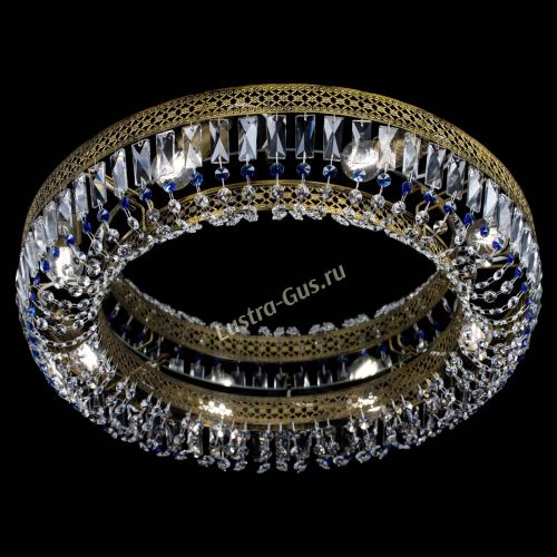 Люстра Венеция Кольцо №8 пластинка под бронзу Синяя в Кирове Гусь Хрустальный