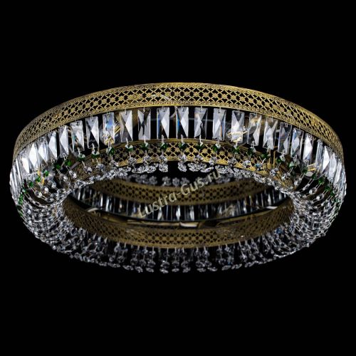 Люстра Венеция Кольцо №8 пластинка под бронзу Зеленая в Кирове Гусь Хрустальный