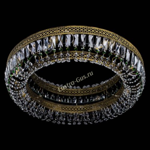 Люстра Венеция Кольцо №8 пластинка под бронзу Зеленая в Кирове Гусь Хрустальный