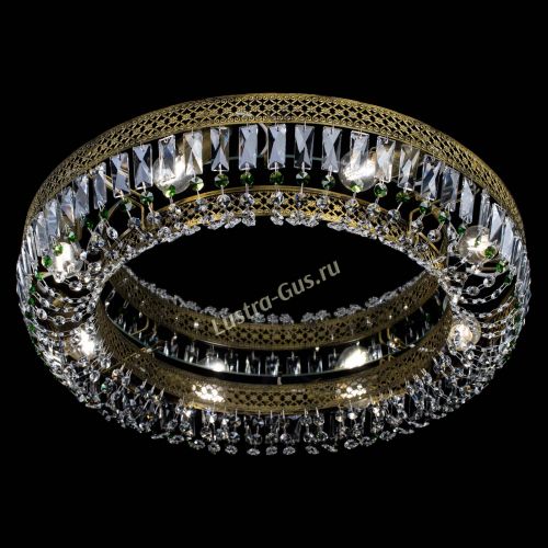 Люстра Венеция Кольцо №8 пластинка под бронзу Зеленая в Кирове Гусь Хрустальный