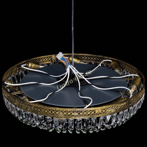 Люстра Венеция Кольцо №8 пластинка под бронзу Зеленая в Кирове Гусь Хрустальный