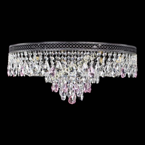 Люстра Венеция Кольцо Черная №8 розовая в Кирове Гусь Хрустальный