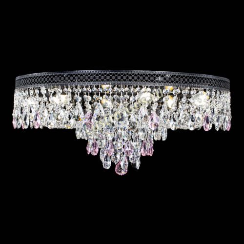 Люстра Венеция Кольцо Черная №8 розовая в Кирове Гусь Хрустальный