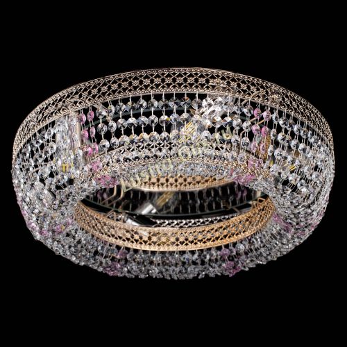 Люстра Венеция Кольцо розовая в Кирове Гусь Хрустальный