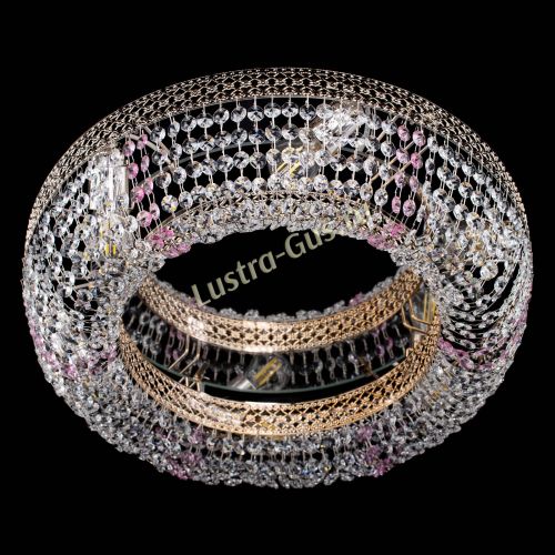 Люстра Венеция Кольцо розовая в Кирове Гусь Хрустальный