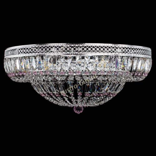 Люстра Венеция Купол пластинка 600 Розовая в Кирове Гусь Хрустальный