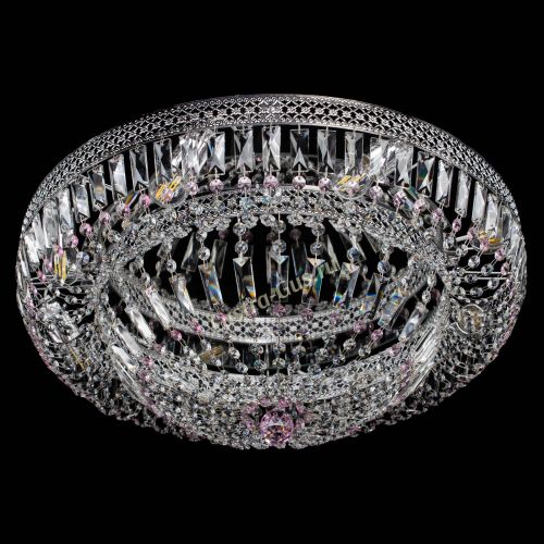 Люстра Венеция Купол пластинка 600 Розовая в Кирове Гусь Хрустальный