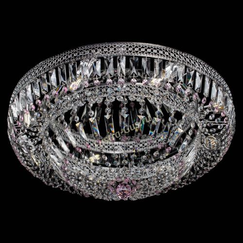 Люстра Венеция Купол пластинка 600 Розовая в Кирове Гусь Хрустальный