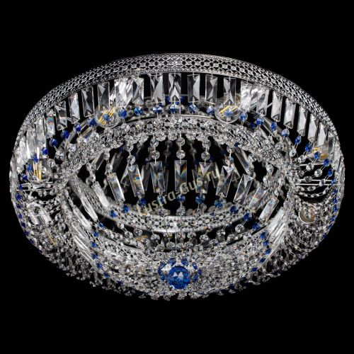 Люстра Венеция Купол пластинка 600 Синяя в Кирове Гусь Хрустальный