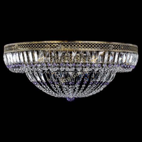 Люстра Венеция Купол пластинка под бронзу Фиолетовая в Кирове Гусь Хрустальный