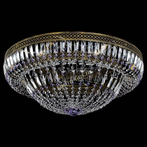 Люстра Венеция Купол пластинка под бронзу Фиолетовая в Кирове Гусь Хрустальный