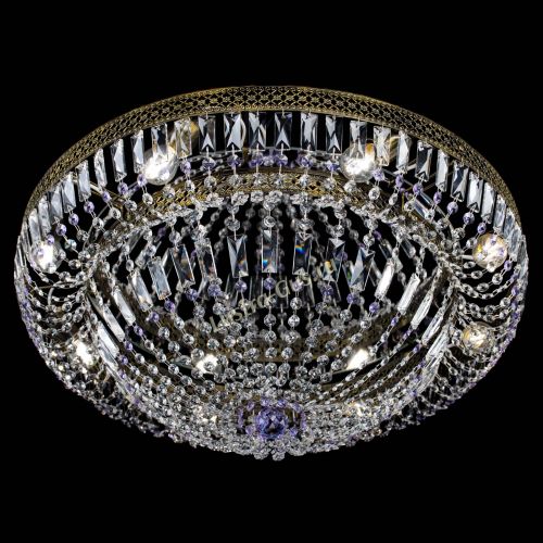 Люстра Венеция Купол пластинка под бронзу Фиолетовая в Кирове Гусь Хрустальный