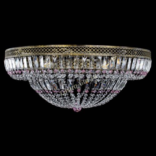 Люстра Венеция Купол пластинка под бронзу Розовая в Кирове Гусь Хрустальный