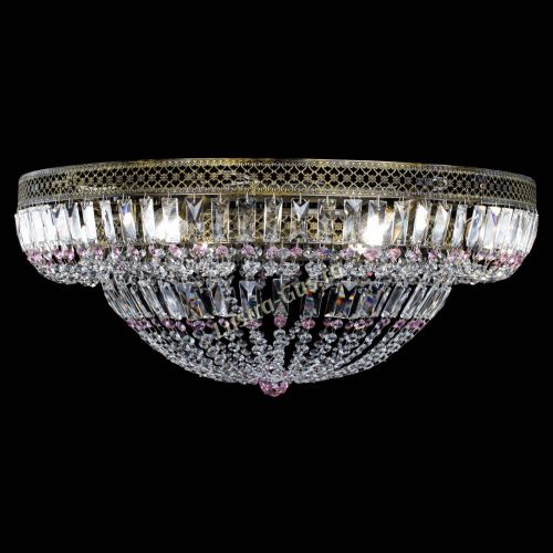 Люстра Венеция Купол пластинка под бронзу Розовая в Кирове Гусь Хрустальный