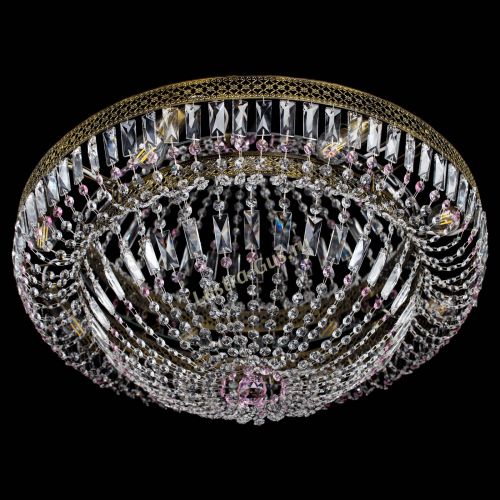 Люстра Венеция Купол пластинка под бронзу Розовая в Кирове Гусь Хрустальный