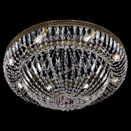 Люстра Венеция Купол пластинка под бронзу Розовая в Кирове Гусь Хрустальный