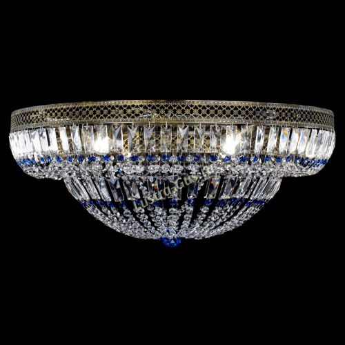 Люстра Венеция Купол пластинка под бронзу Синяя в Кирове Гусь Хрустальный