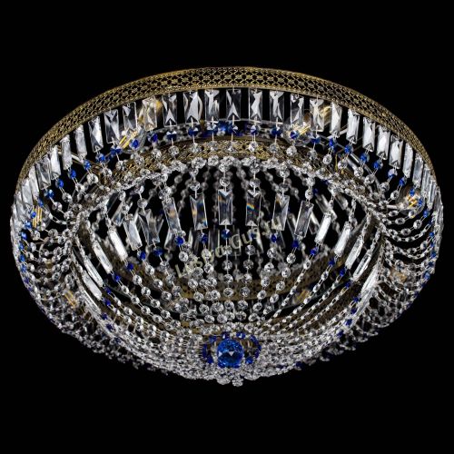 Люстра Венеция Купол пластинка под бронзу Синяя в Кирове Гусь Хрустальный