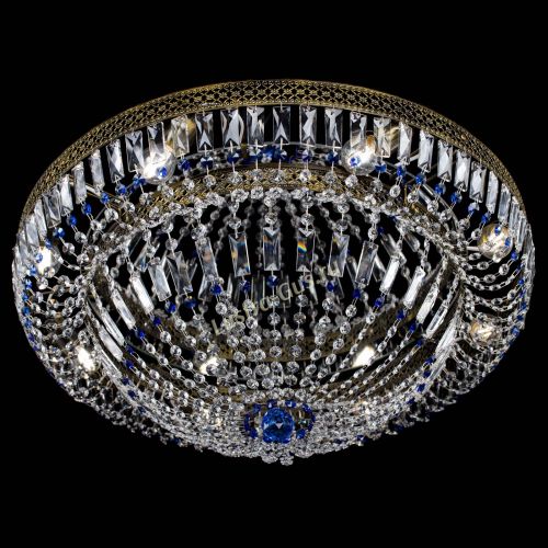 Люстра Венеция Купол пластинка под бронзу Синяя в Кирове Гусь Хрустальный