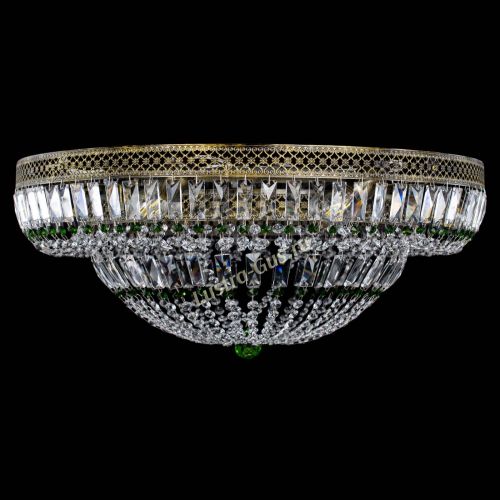 Люстра Венеция Купол пластинка под бронзу Зеленая в Кирове Гусь Хрустальный