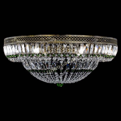 Люстра Венеция Купол пластинка под бронзу Зеленая в Кирове Гусь Хрустальный