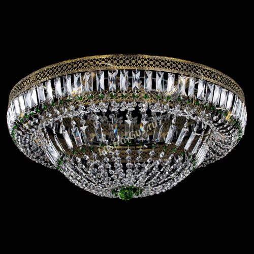 Люстра Венеция Купол пластинка под бронзу Зеленая в Кирове Гусь Хрустальный