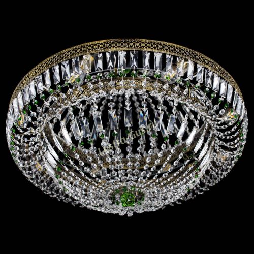 Люстра Венеция Купол пластинка под бронзу Зеленая в Кирове Гусь Хрустальный