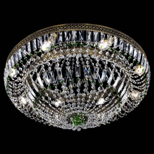 Люстра Венеция Купол пластинка под бронзу Зеленая в Кирове Гусь Хрустальный