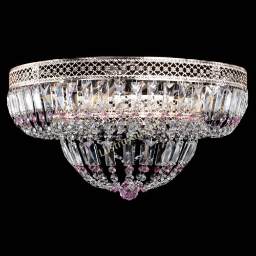 Люстра Венеция Купол пластинка Розовая в Кирове Гусь Хрустальный