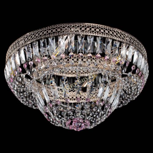 Люстра Венеция Купол пластинка Розовая в Кирове Гусь Хрустальный