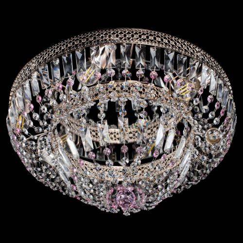 Люстра Венеция Купол пластинка Розовая в Кирове Гусь Хрустальный