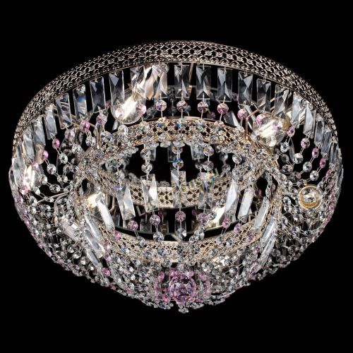 Люстра Венеция Купол пластинка Розовая в Кирове Гусь Хрустальный