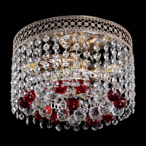 Люстра Венеция шар №2 красная в Кирове Гусь Хрустальный