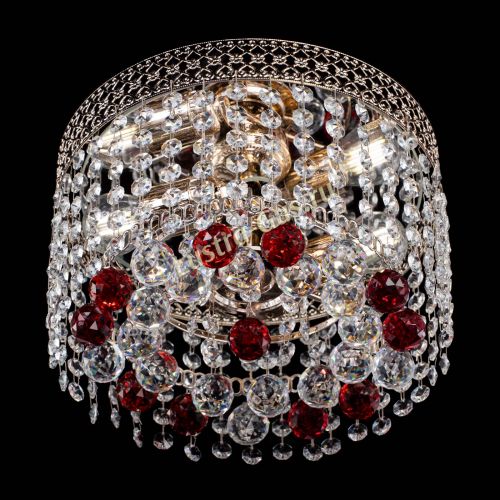 Люстра Венеция шар №2 красная в Кирове Гусь Хрустальный