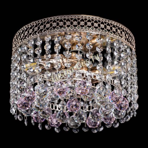 Люстра Венеция шар №2 розовая в Кирове Гусь Хрустальный