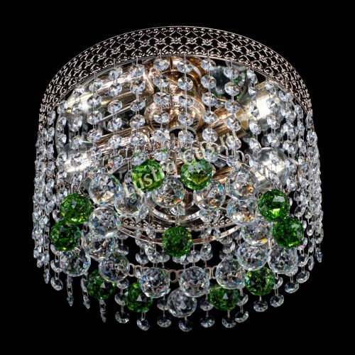 Люстра Венеция шар №2 зеленая в Кирове Гусь Хрустальный