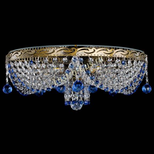 Люстра Виктория Синяя под бронзу в Кирове Гусь Хрустальный