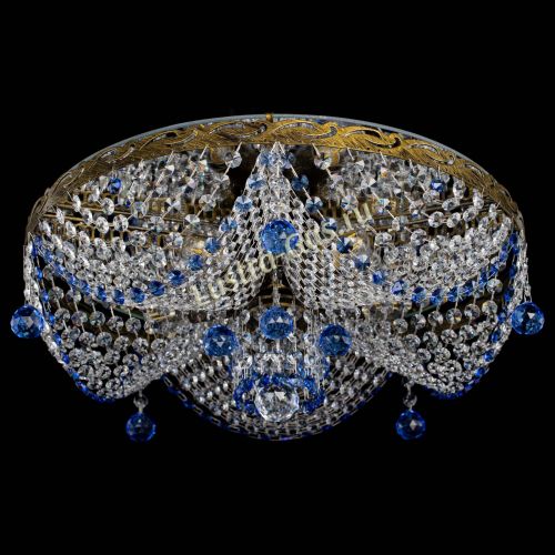 Люстра Виктория Синяя под бронзу в Кирове Гусь Хрустальный