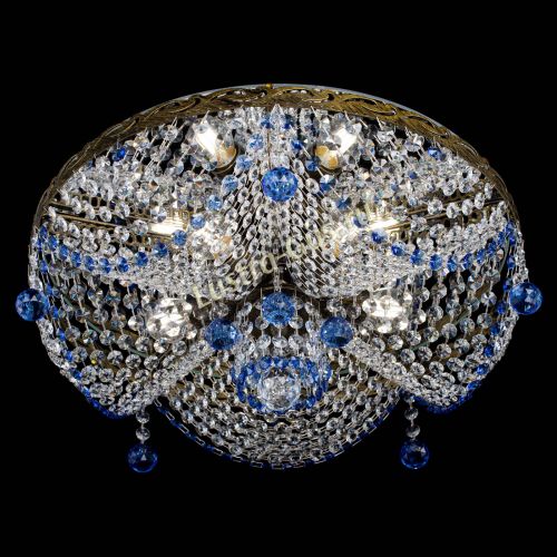 Люстра Виктория Синяя под бронзу в Кирове Гусь Хрустальный