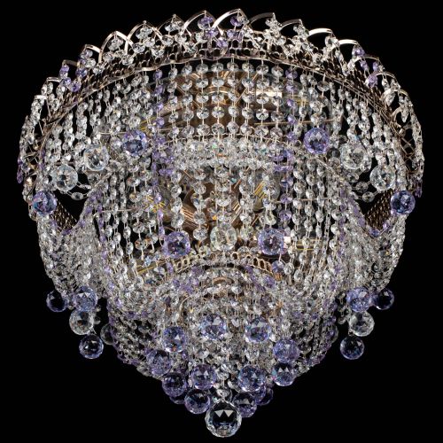 Люстра Водопад Софья фиолетовая в Кирове Гусь Хрустальный