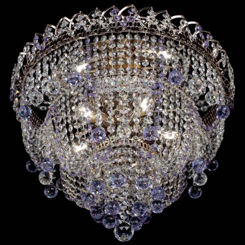 Люстра Водопад Софья фиолетовая в Кирове Гусь Хрустальный