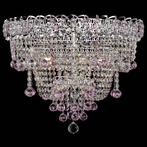 Люстра Водопад Софья розовая в Кирове Гусь Хрустальный