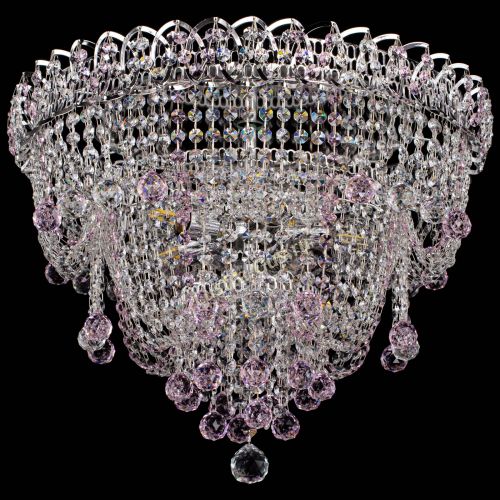 Люстра Водопад Софья розовая в Кирове Гусь Хрустальный
