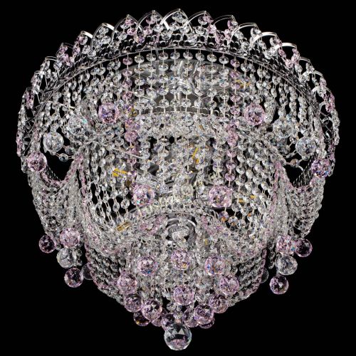 Люстра Водопад Софья розовая в Кирове Гусь Хрустальный