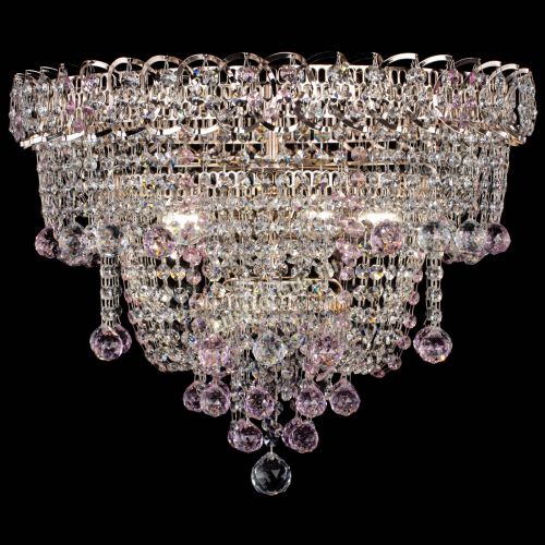 Люстра Водопад Софья розовая в Кирове Гусь Хрустальный